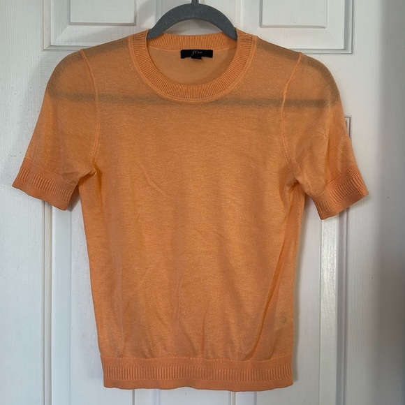 J.Crew Short-sleeve silk-blend crewneck sweater XXS - Picture 1 of 4